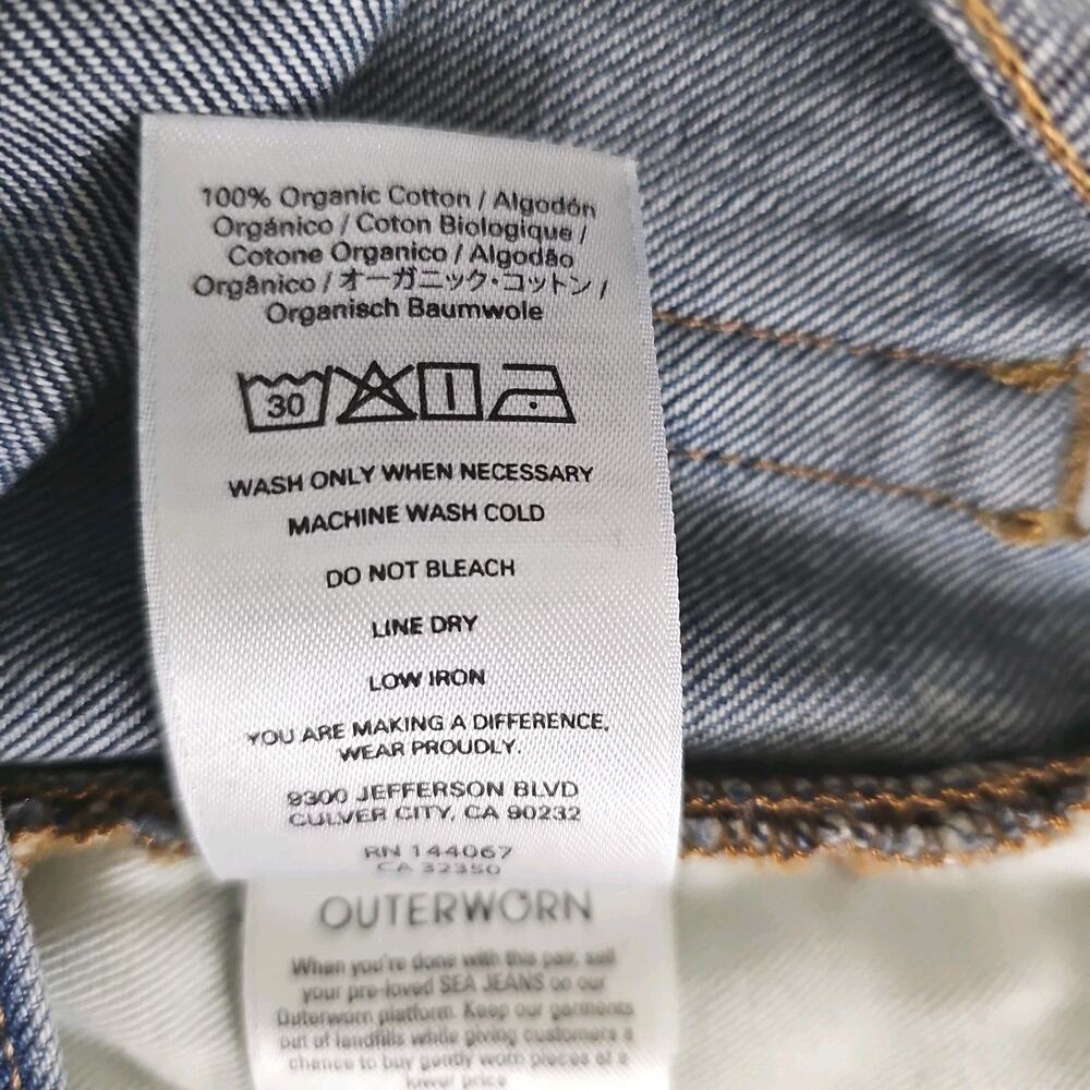 Outerknown ~Men's 33×30~ Blue Denim Sea Jeans The Dunes Straight Organic Cotton. - Picture 7 of 16